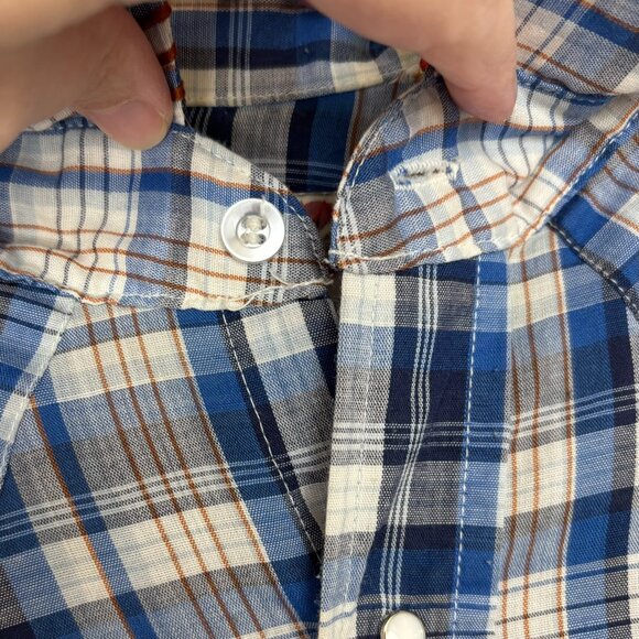 Upcycled Vintage Levi Plaid Button Front Shirt Wearable Art - Picture 15 of 16